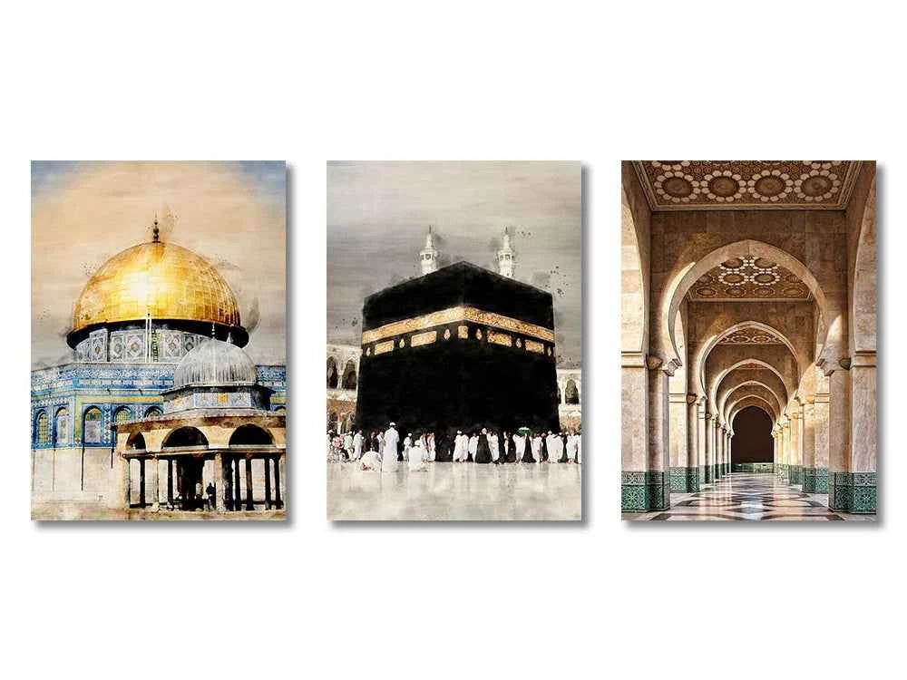 Ayatul Kursi Wall Art – Islamic Quran Print Set - Muselune