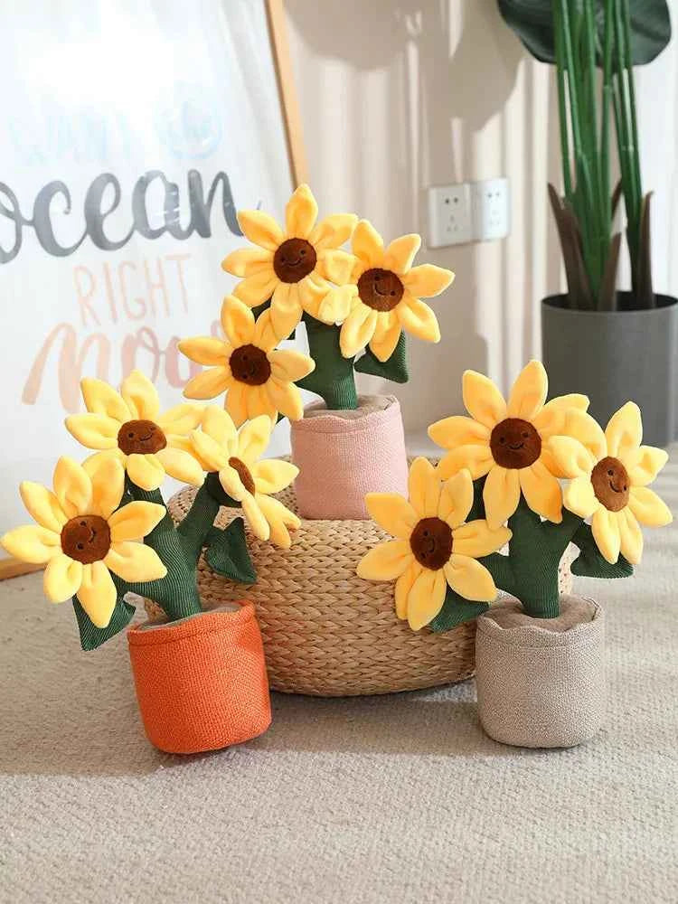 Sunflower Plush Bouquet – Cute Potted Plant Doll /Soft Toys - Muselune