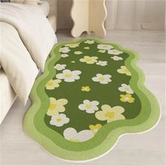 Moss Flat Printed Carpe Imitation Cashmere Irregular Mat Muselune