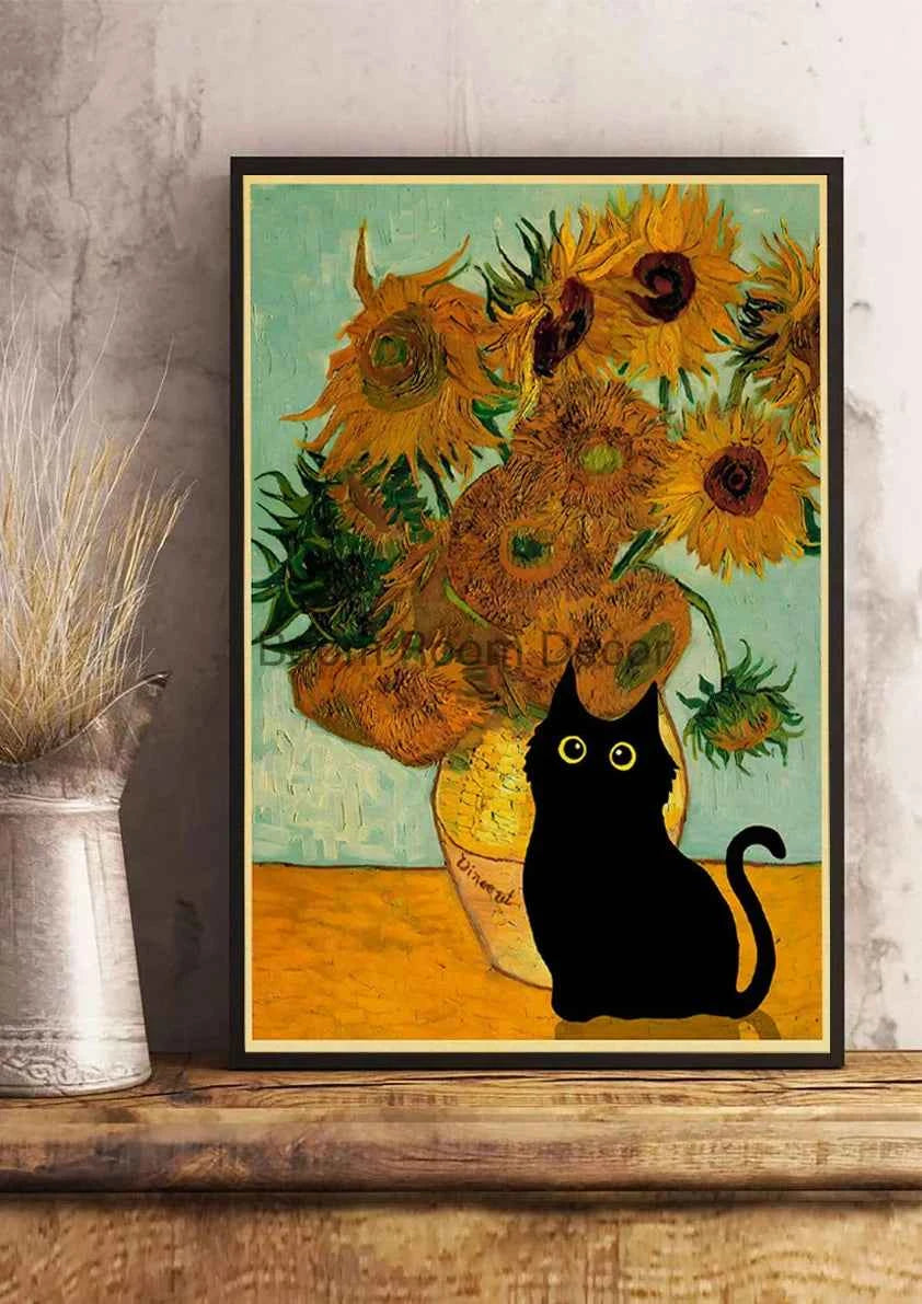Cute Digital Cats Poster – Funny DIY Cartoon Wall Art - Muselune