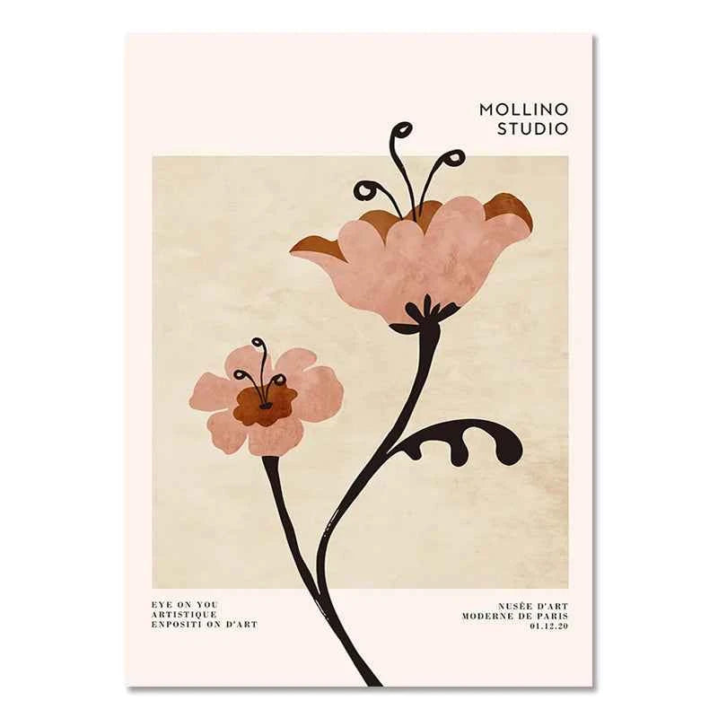 Abstract Lemon Flower Eye Orange Vintage Plant Wall Art Canvas Painting Posters and Prints Wall Pictures for Living Room Decor - Muselune