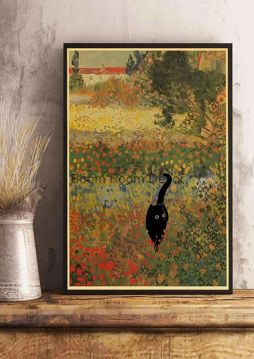 Cute Digital Cats Poster – Funny DIY Cartoon Wall Art - Muselune