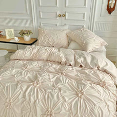 Big Pinch Pleat Duvet Cover – Soft Microfiber 3pcs Bedding Set - Muselune