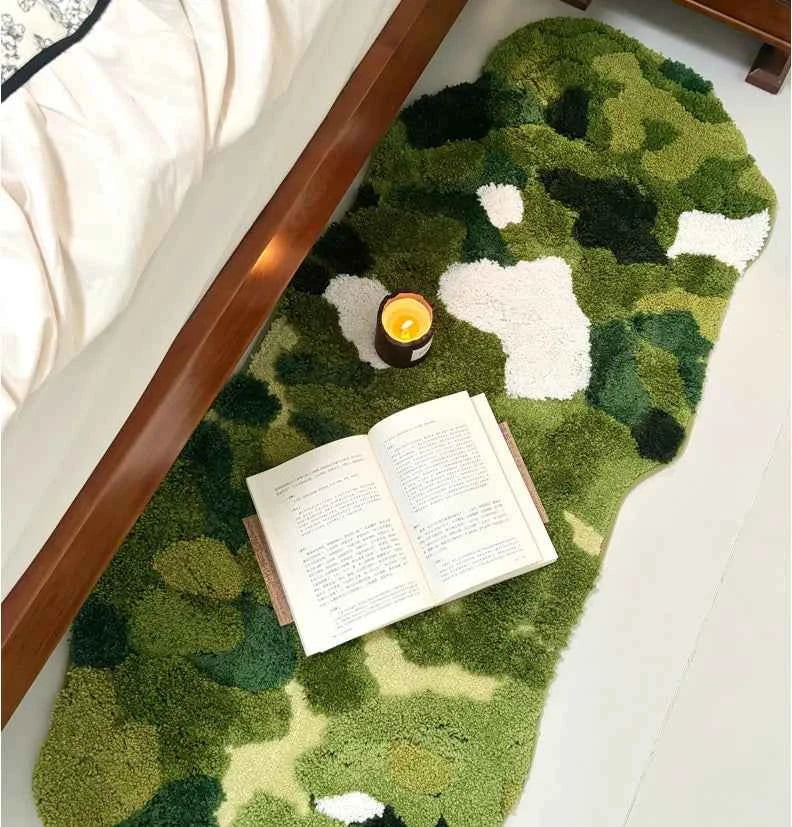 Forest Moss Flocking Ultra Soft Non-Slip Rug