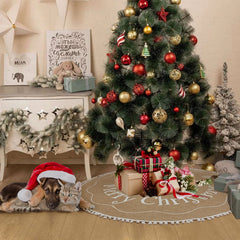 Warm Brown Christmas Tree Skirt 36/48 Inches Decoration Mat Muselune