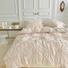 Big Pinch Pleat Duvet Cover – Soft Microfiber 3pcs Bedding Set - Muselune