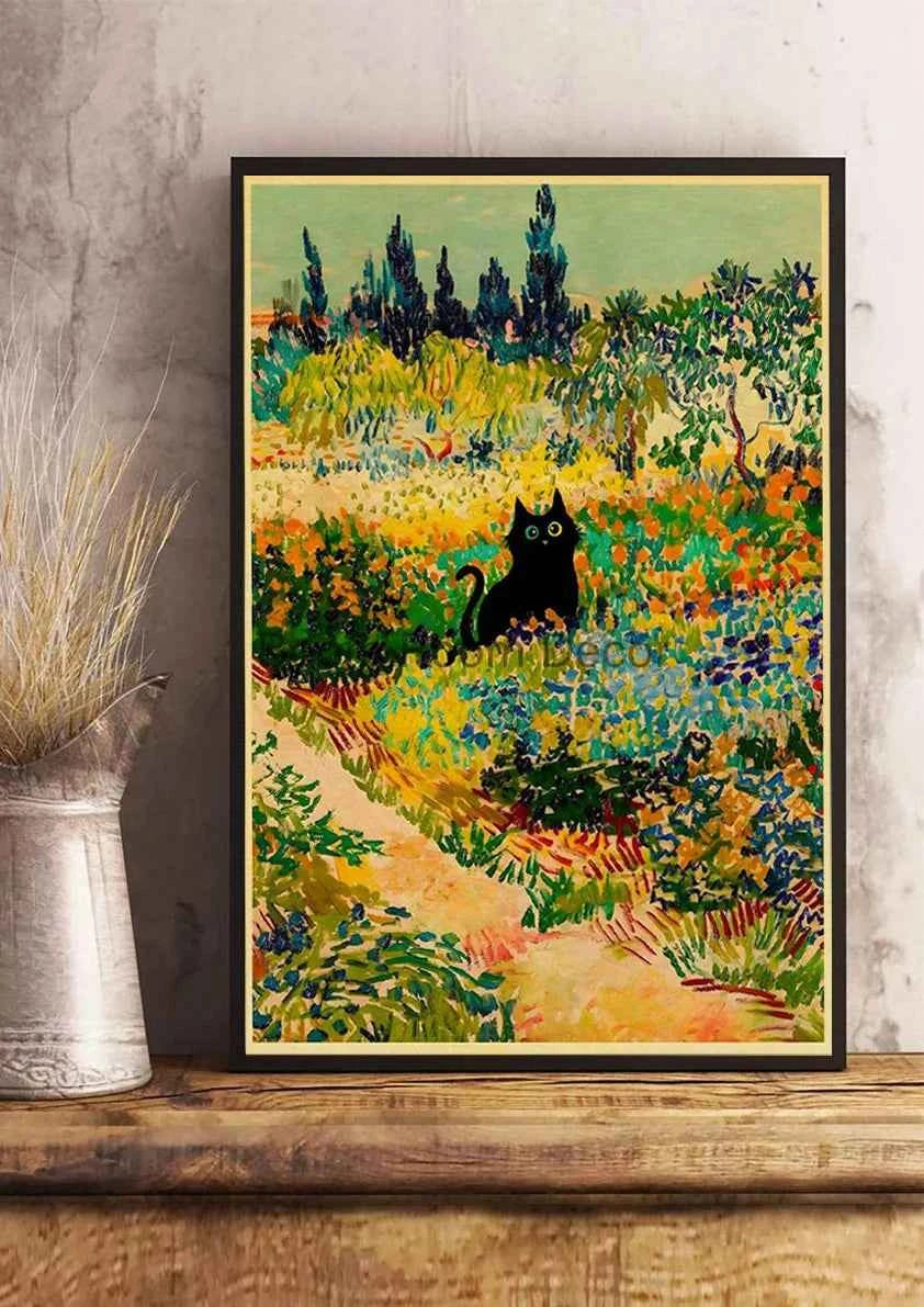 Cute Digital Cats Poster – Funny DIY Cartoon Wall Art - Muselune