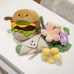 Soft Toys- Hamburg Plush 15cm ,Holding Flowers 30cm - Muselune