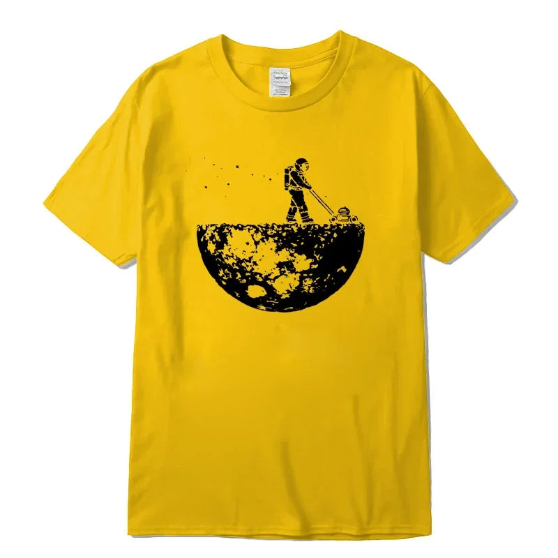 100% Cotton Space Loose O-neck T-shirt - Muselune