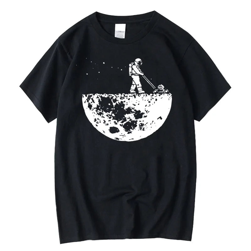100% Cotton Space Loose O-neck T-shirt - Muselune