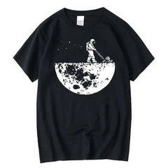 100% Cotton Space Loose O-neck T-shirt - Muselune