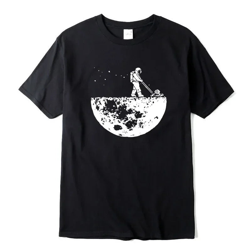 100% Cotton Space Loose O-neck T-shirt - Muselune