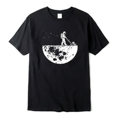 100% Cotton Space Loose O-neck T-shirt - Muselune