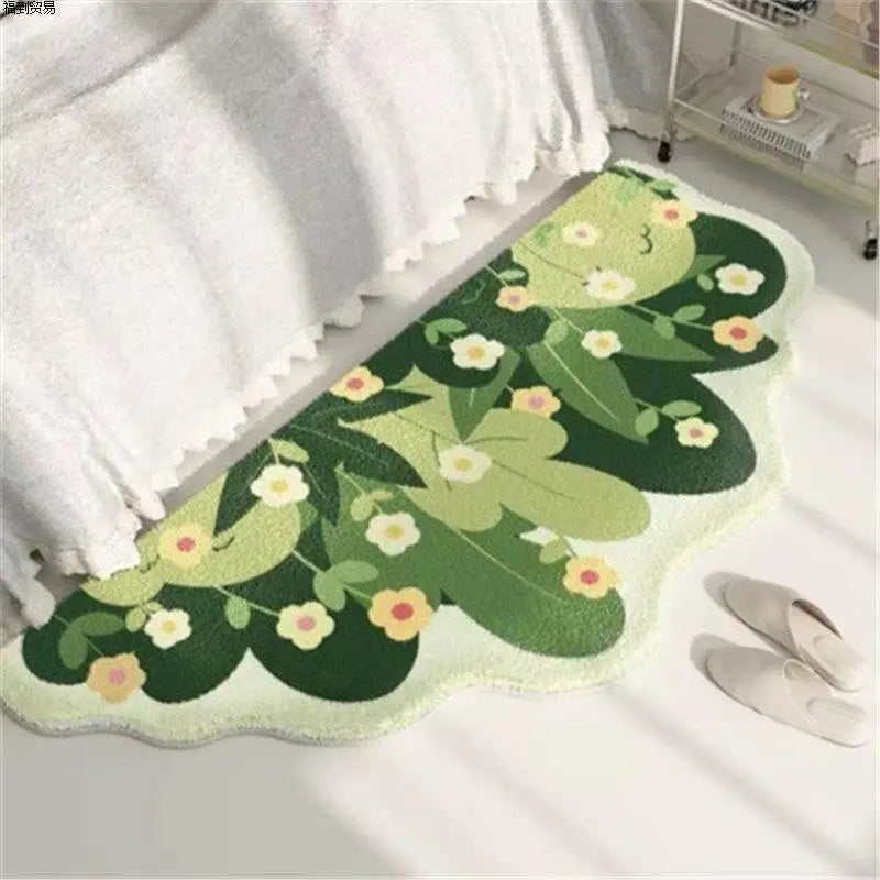 Moss Flat Printed Carpe Imitation Cashmere Irregular Mat Muselune