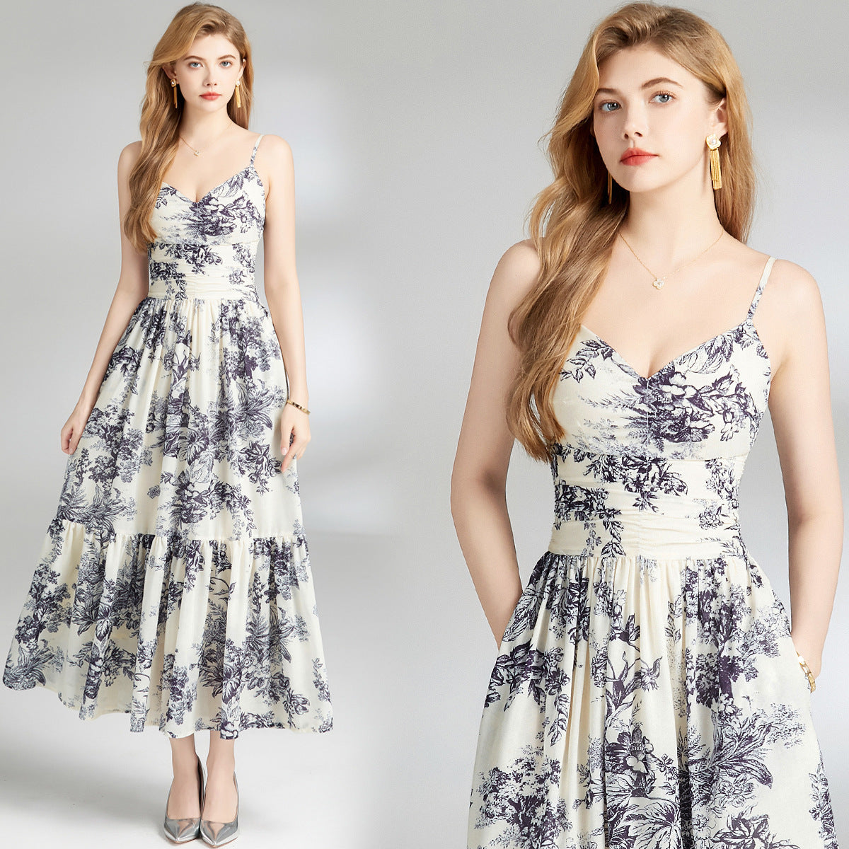 Asia Ink Painting Sling Dress The Muse
