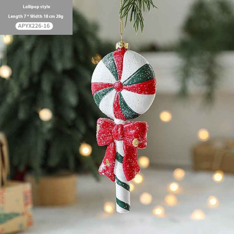 Christmas Tree Painted Plastic Decorations Pendant