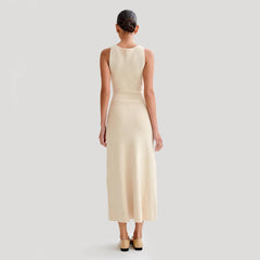 Elegant Knitted Sleeveless Slim Dress - Muselune