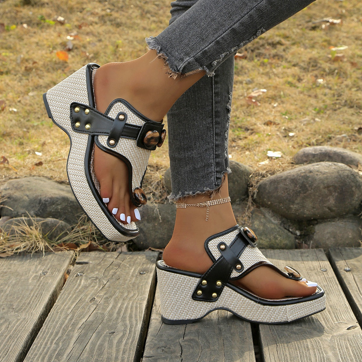 Plus Size Flip-toe Wedge Sandals The Muse