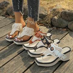Plus Size Flip-toe Wedge Sandals The Muse