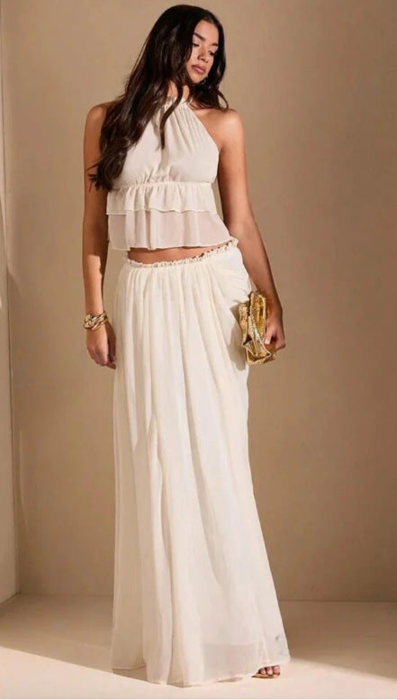 Comfort And Casual Backless Set Long Dress - Muselune