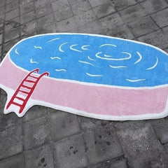 Cute Swimming Pool Soft Cashmere Floor Mat/ Rus The Muse