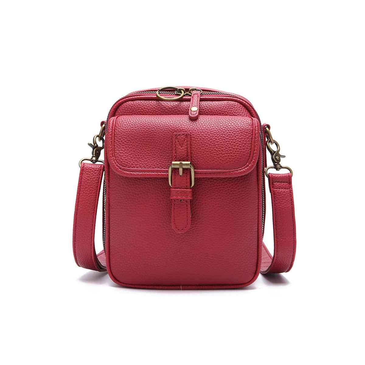 Vintage Capacity PU Leather Crossbody Bag - Muselune